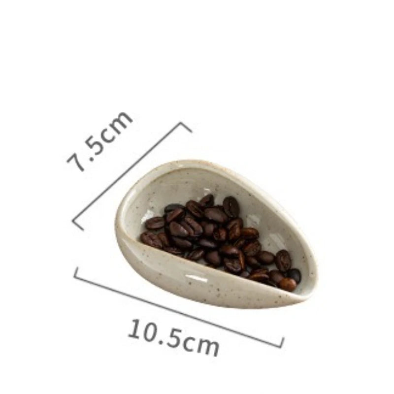 Coffee Bean Dosing Cup Bean Dispenser Ceramics Bean Measuring Tray Tea Coffee Accessorie