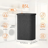 85L Laundry Hamper with Handles Inner Bag Plastic Frame Good Support Large Capacity Dirty Clothes Basket
