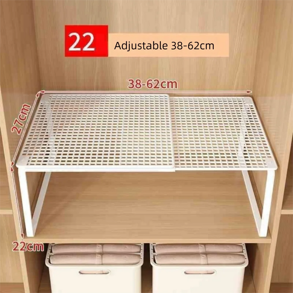 Closet Shelf Wardrobe Organizer Wardrobe Divider Board Stackable Shelves Clother Storage Rack Telescopic Adjustable
