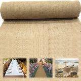 Natural Burlap Table Runner Farmhouse Jute Fabric Kitchen Coffee Tablecloths for Wedding Aisle Carpet Garden Outdoor Decorations