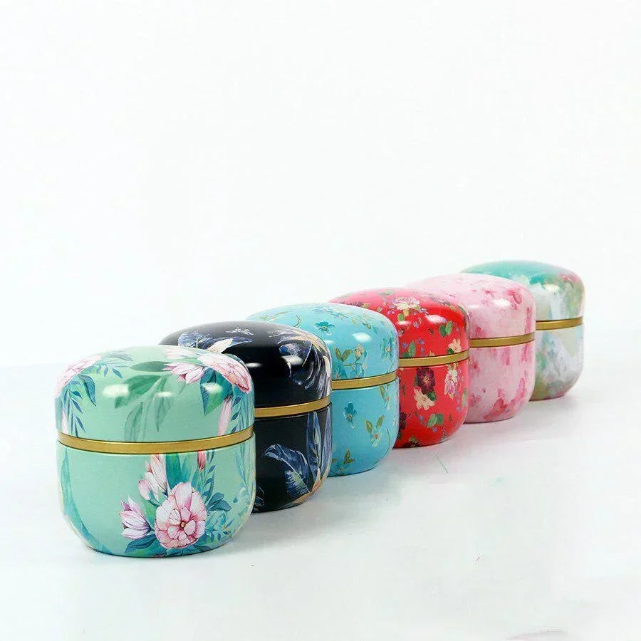New Portable Retro Metal Tea Can Chinese Candy Coffee Bean Tea Bag Sealed Moisture-proof Container Personalized Storage Supplies