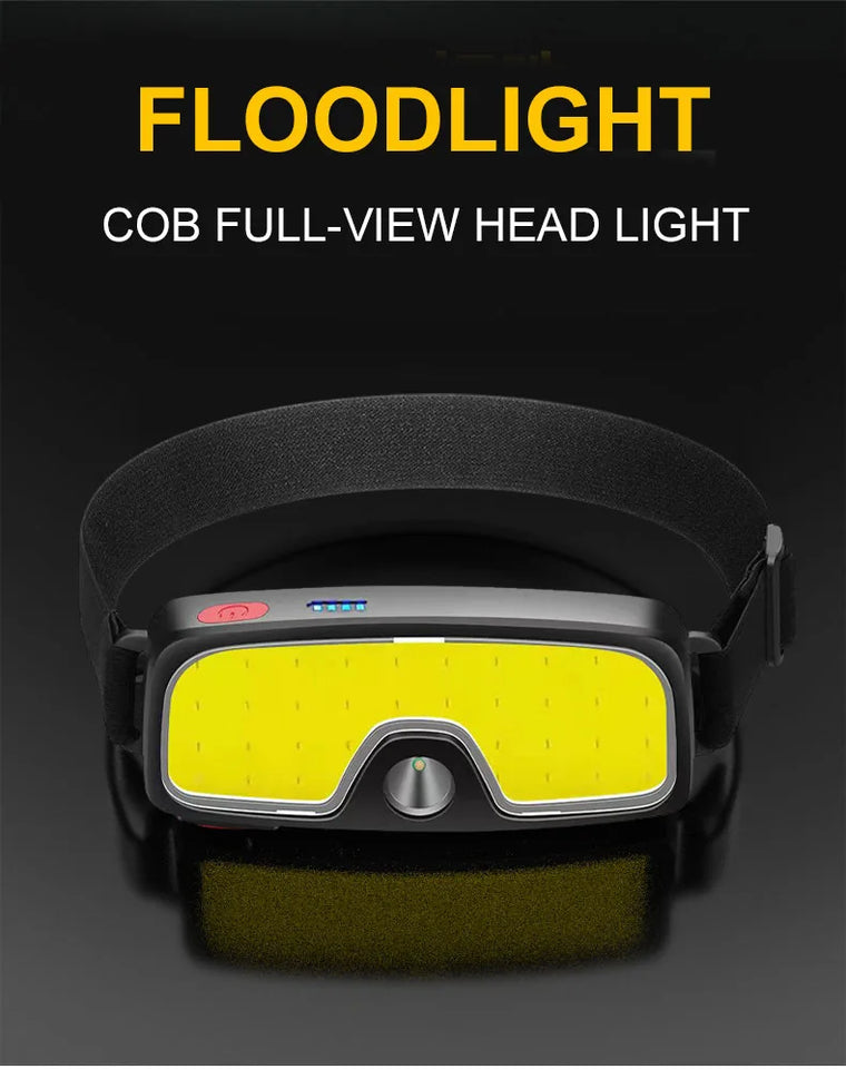 COB LED Super Bright Headlamp Rechargeable 180° Head Lamp Flashlight Outdoor Waterproof Running Fishing Camping Hiking Headlight