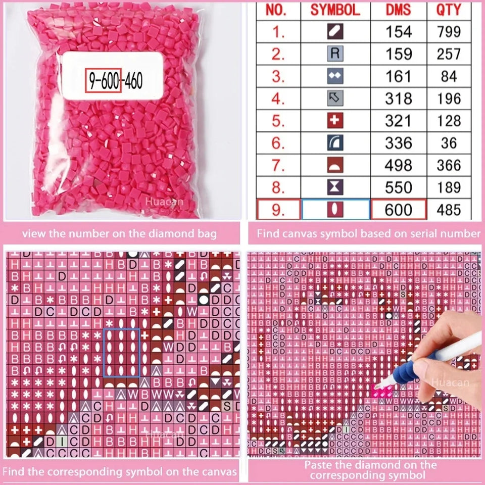 Huacan New Arrivals Diamond Painting Animal Cow 5D Diy Diamond Painting Flower Set Handmade Gift Decorations For Home