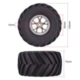 AUSTAR 4PCS AX-3003 135mm Tyre Rubber Tire Wheel Plastic Rim Hub for 1/10 RC HSP HPI Monster Truck Model Spare Parts