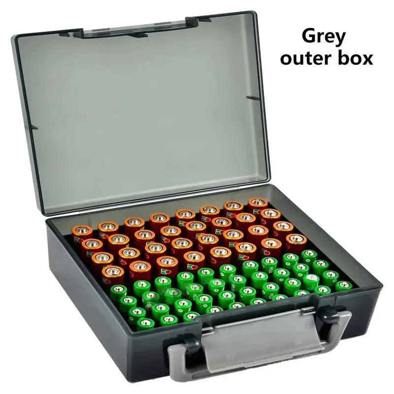 Battery Organizer Holder -Holds 72 AA AAA Batteries Battery Box Case Garage Container Home Drawer Organization Dispenser Holder