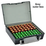 Battery Organizer Holder -Holds 72 AA AAA Batteries Battery Box Case Garage Container Home Drawer Organization Dispenser Holder