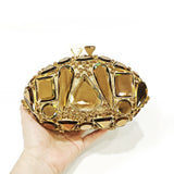 XIYUAN New Arrivals Women Stone Evening Bags Lady Gold Rhinestone Clutch Purse Brand Luxury Designer Handbag Party Bridal Purses