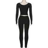 Three Sisters New Arrivals Autumn Winter Fashion Casual Home Solid Color Long Sleeve V-neck Ladies Two Piece Sets Pantsuits