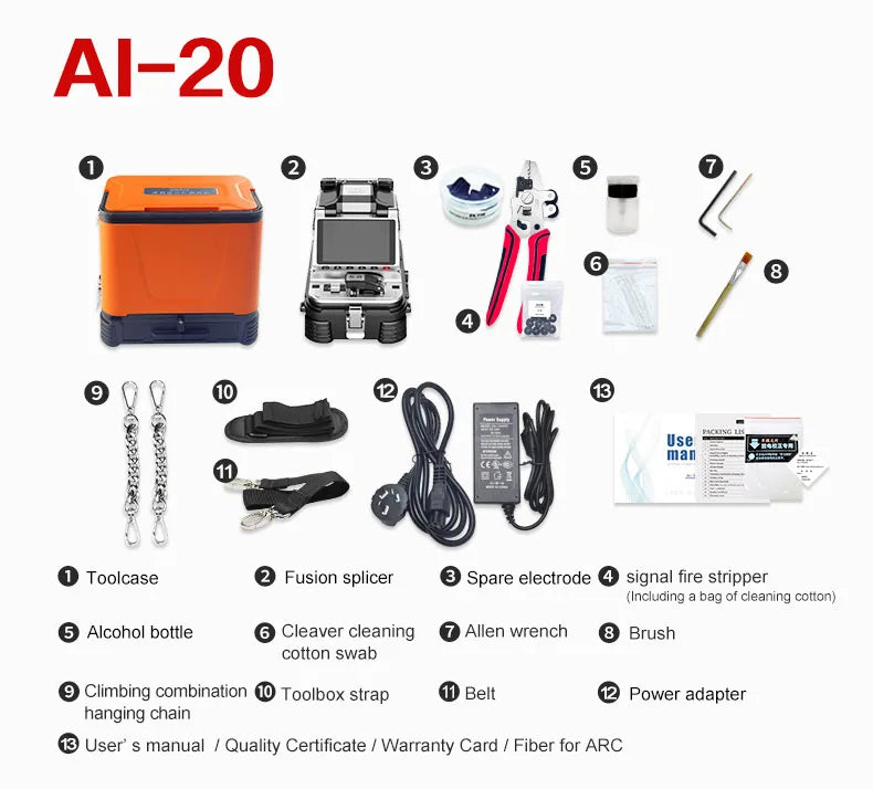 Signalfire AI-9 AI-5 Pro AI-6C+ AI-6A+ AI-20 AI-30 Multi-language Fiber Optic Splicing Machine Optical Fiber Fusion Splicer