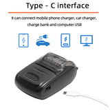 Receipt Printer Portable 58mm Mobile Thermal Printer Wireless BT Mini Bill Ticket Printing Printer with 1pcs Thermal Paper Rolls