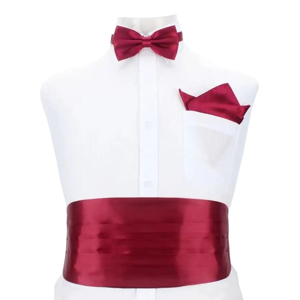 Gentleman Solid Wide Silk Satin Elastic Belly Band Tuxedo Cummerbund Commercial Banquet Model Business  Without Bowtie