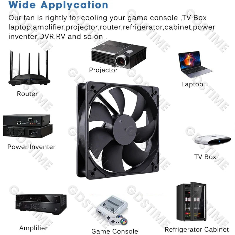 Gdstime DC 12V Waterproof Industrial Ultrasonic Humidifier Refrigeration Cooler 60mm/80mm/120mm Outdoor Water Proof Cooling Fan