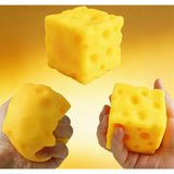Soft Cheese Cube Squishy Toy - Simulation Squeeze Stress Relief Sensory Fidget Toy for Adults Focus Training Anxiety Relief Gift