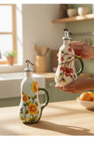 Hand-Painted Ceramic Seasoning Bottle Bird Flower Fruit Soy Sauce Vinegar Oil Bottle Coffee Table Wine Cabinet Decoration