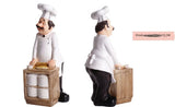 Restaurant Resin Decor - Chef Figurine & Bar Ornaments for Cafe, Commercial Kitchen Decorations Durable Resin Craft
