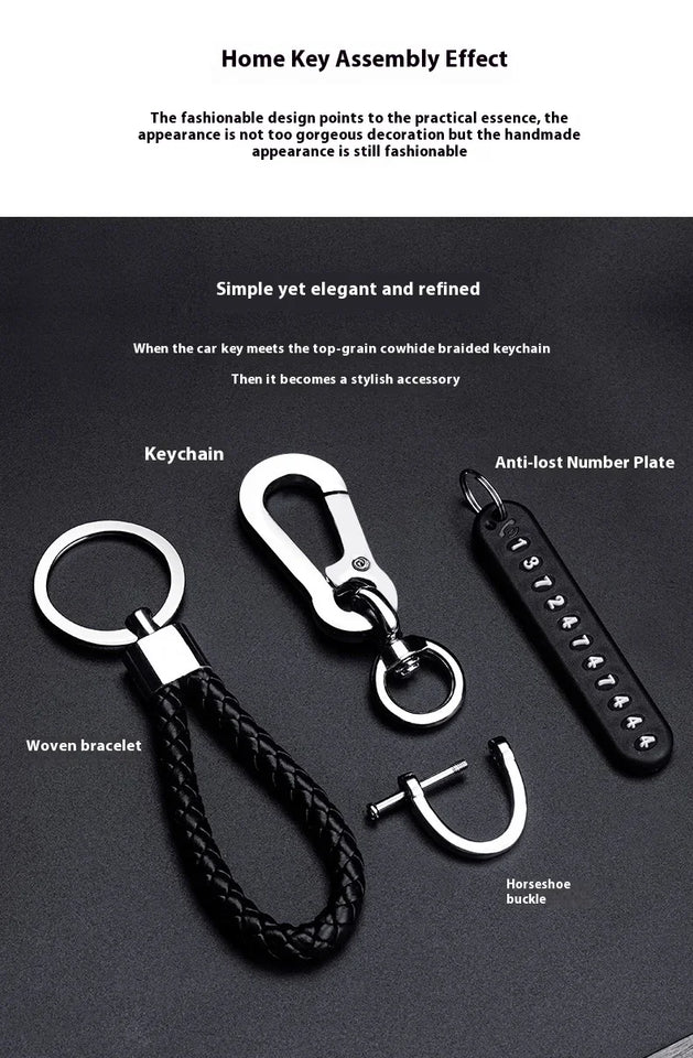 Mobile Phone Number Plate Woven Rope Car Key Anti-loss Phone DIY Pendant Men's and Women's 8-shaped Key Chain Key Chain