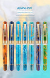 Asvine P20 Piston Fountain Pen M/F/EF Nib Galaxy Acrylic Patterns Golden Clip Smooth Writing Office School Supplies Stationery