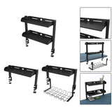 Clamp on Desk Shelf Black Desk Organizer Strong Load Bearing for Sundries Gaming Devices Office