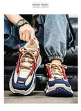 Chunky Sneaker Plus Size 45 46 47 48 Men Designer Sport Shoes Fashion Casual Leather Fabric Height Increased Flat Platform Shoes