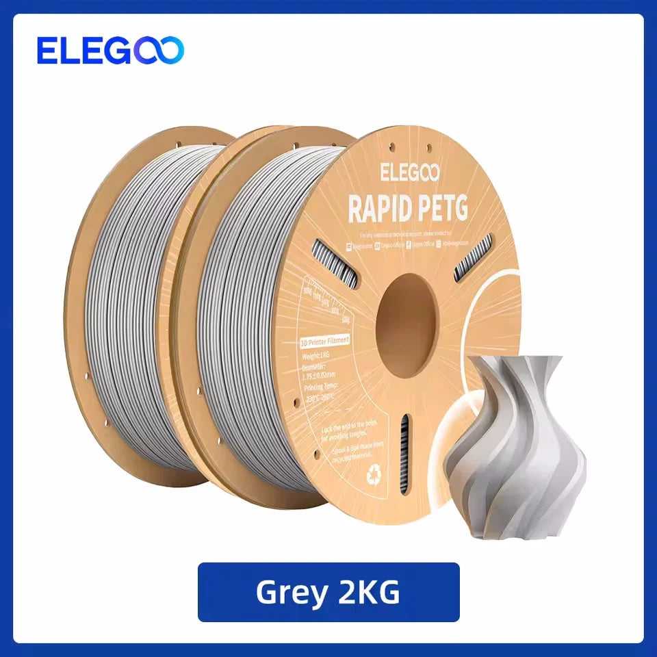 ELEGOO Rapid PETG Filament 1.75mm 1KG,High Speed 30-600mm/s 3D Printer Filament 1kg Fits for Most FDM 3D Printers