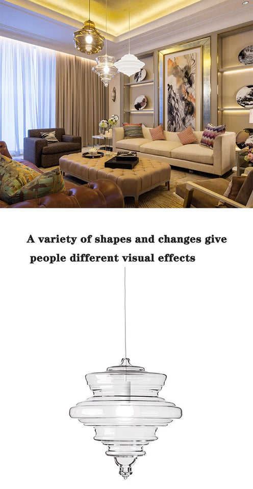 La Scala pendant lamp Modern Simple revolving glass light fixture Bar Dining Room Lamp Art Lighting Coffee bedroom bedside light