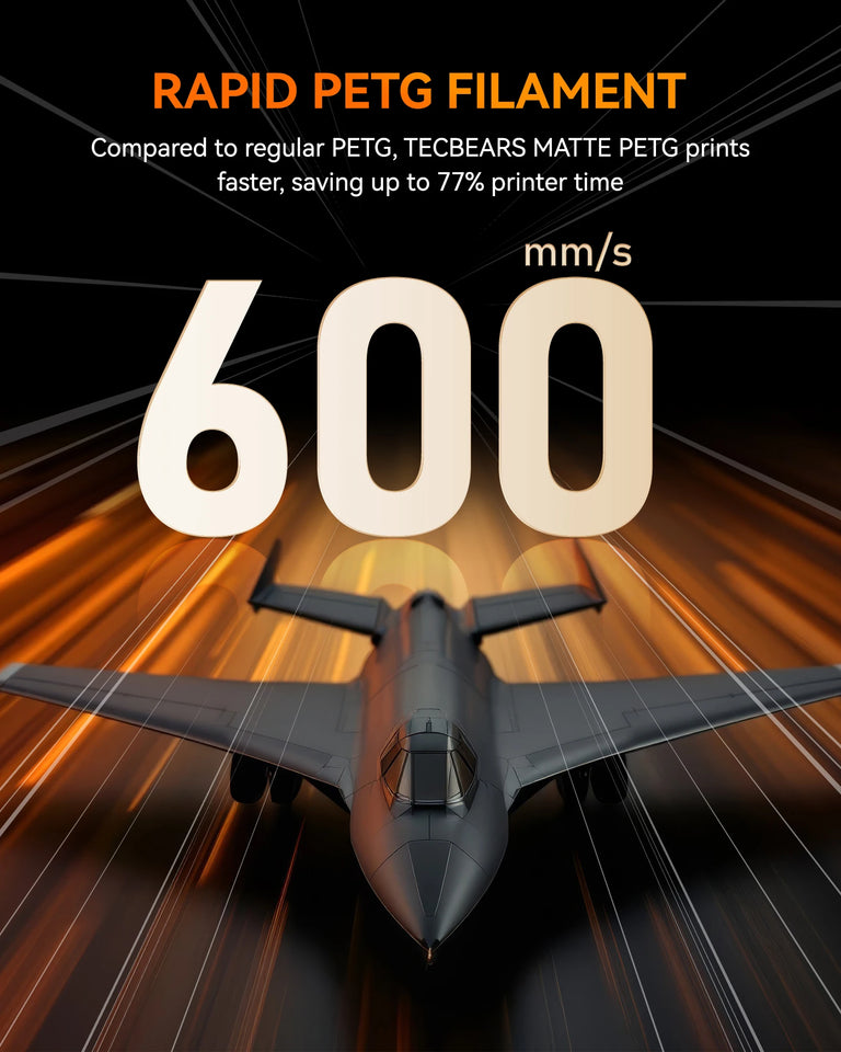 TECBEARS High Speed Matte PETG 3D Filament 1.75mm 5KG petg 600mm/s  Neatly Wound Multi Color FDM 3D Printer Materials DIY Gift