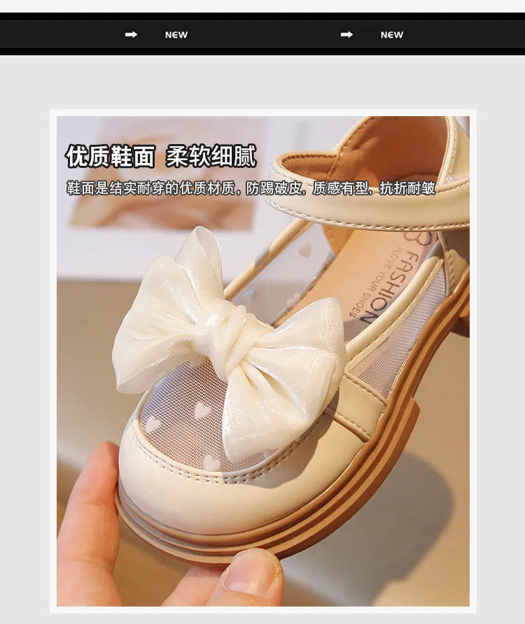 Girl Walking Shoes for Baby Girls Soft Bottom Casual Shoes Spring Autumn Bow Round Toe Princess Dress Soft Sole Non-slip Shoes