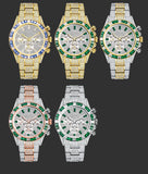 MISSFOX Men Watches 2021 Luxury Large Case With Baguette Full Diamond Quartz Wristwatch Chronograph Calendar Watch Droshipping