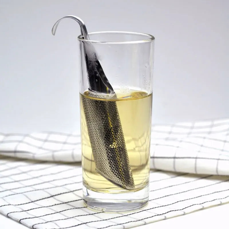 Portable Home Tea Accessories Filter Stainless Steel Tea Maker Piping Design Tea Spoon Brewer Long Handle Metal Creative Cup