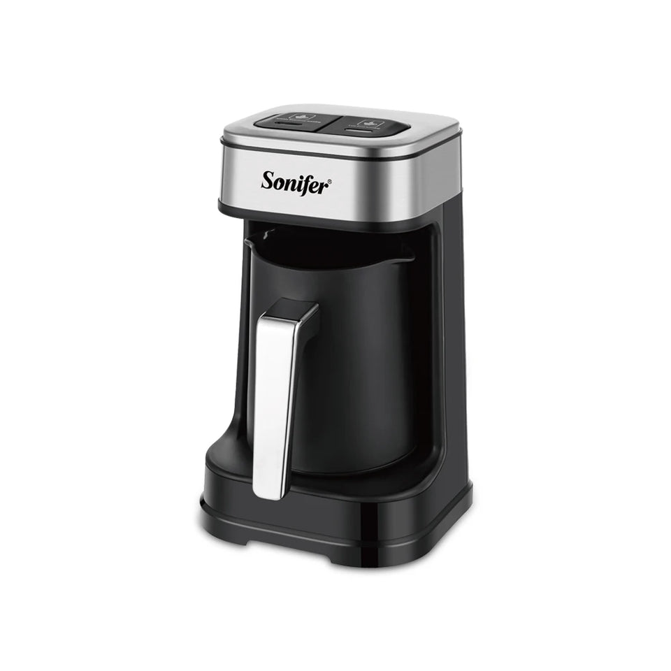 Sonifer Automatic Turkish Coffee Maker SF-3588, Smart Anti-Spill Sensor, Fast & Slow Brew Modes, 250ml, 700W, One-Touch
