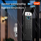 Outdoor Waterproof Smart Tuya Wifi Lock 3D Face Recognition Digital Code Keyless App Fingerprint Lock With Rechargeable Battery