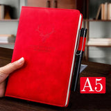 A5 Notebook Student Planning Efficiency Book Business Office Work Conference Notepad 360 Pages 100GSM Font Leather Cover