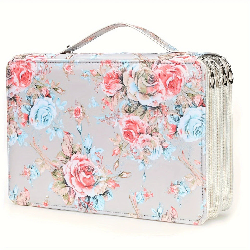 200 hole portable canvas pencil case, pencil stationery shockproof storage bag, large capacity stationery box