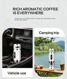 Outdoor camping portable capsule coffee machine, 3-in-1 multi-functional espresso machine with built-in wireless milk frother.
