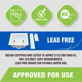 KING SMART Washing Machine Outlet Box CUPC NSF Lead Free Certified; 1/2" PEX b/F1807; 3/4" MHT Outlet, 1/4" Turn; 1 Pcs; 81214