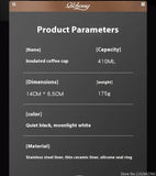 410ml Ceramic Liner Thermos Coffee Cup Double Wall Stainless Steel Vacuum Insulated Thermos For Coffee Thermal Mug Tumbler Gift