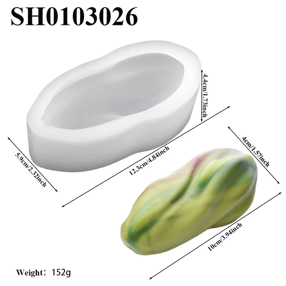 Large Size Peanut Pistachio Pecan Coffee Bean Mousse Cake Silicone Mold Chocolate Dessert Baking Mold Handmade Candle nut Mold