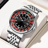 LIGE Creative Luxury Mens Watches Roulette Game Dial Fashion Mens Watch Waterproof Luminous Quartz Wristwatches Rolling Ball