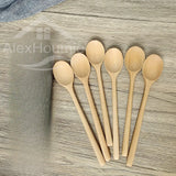 6 Piece Wooden Spoon Bamboo Kitchen Korean Style 9 '' Inch Natural Wood Soup Tableware Cooking Honey Coffee Spoon Mixing Spoon