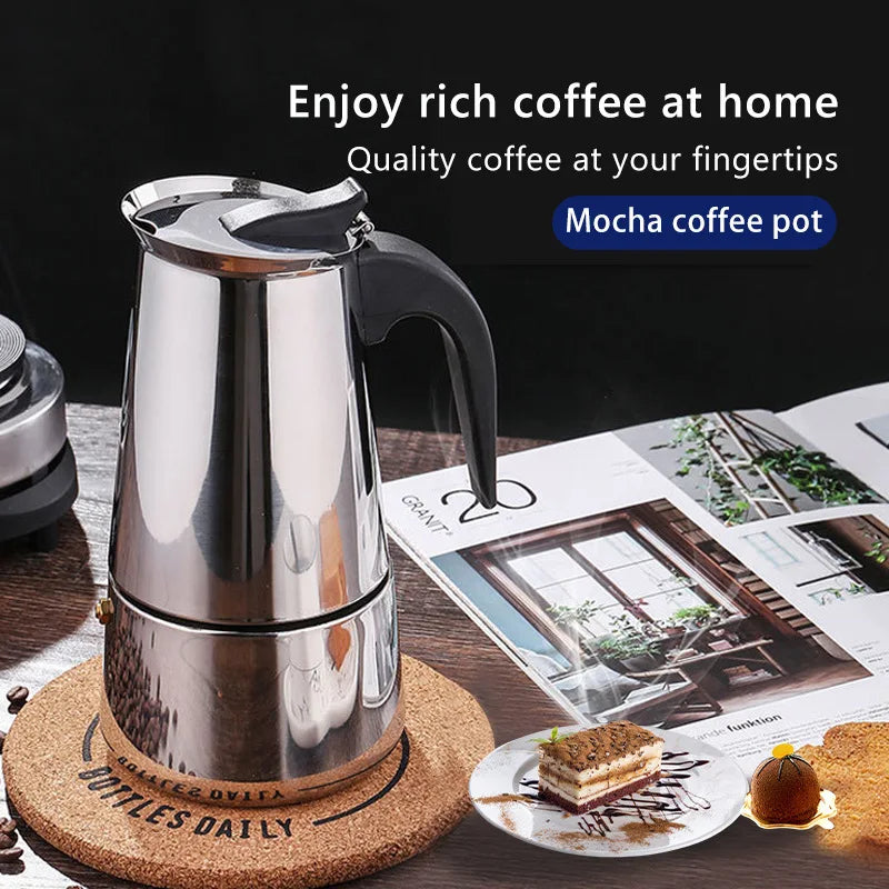 2/4/6/9 Cup Mocha Pot Coffee Machine Espresso Cup Electric Coffee Machine Latte Percolator Stove Mocha Coffee Machine