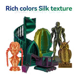 KINGROON Dual-color Silk PLA Filament 1.75mm 2 Color Coextrusion Glossy 3D Printer Filament PLA, 3kg/pack 1kg each spool