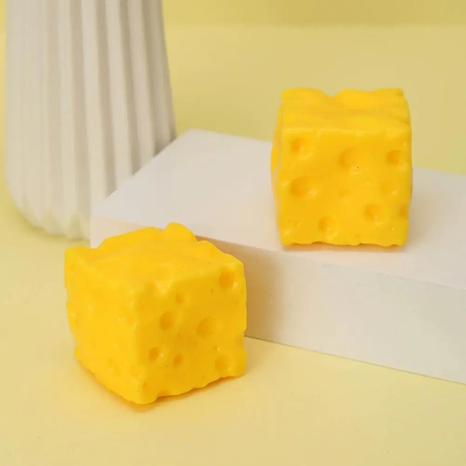 Square Cheese Squishy Toys Slow Rebound Push Stress Relief Sensory Toys Cheese Stress Balls Fidget Toys for Children Adult