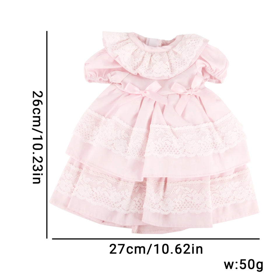 Pink Color Princess Doll Dress for American 18 Inch Girl Dolls, Lace Skirt and Hairband, Cute, 43cm Baby, New, OG Russia Dolls
