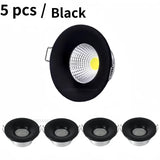 5pcs/lot dimmable mini COB downlights, 3W spotlights, LED recessed ceiling lights, AC85-265V household and commercial lighting