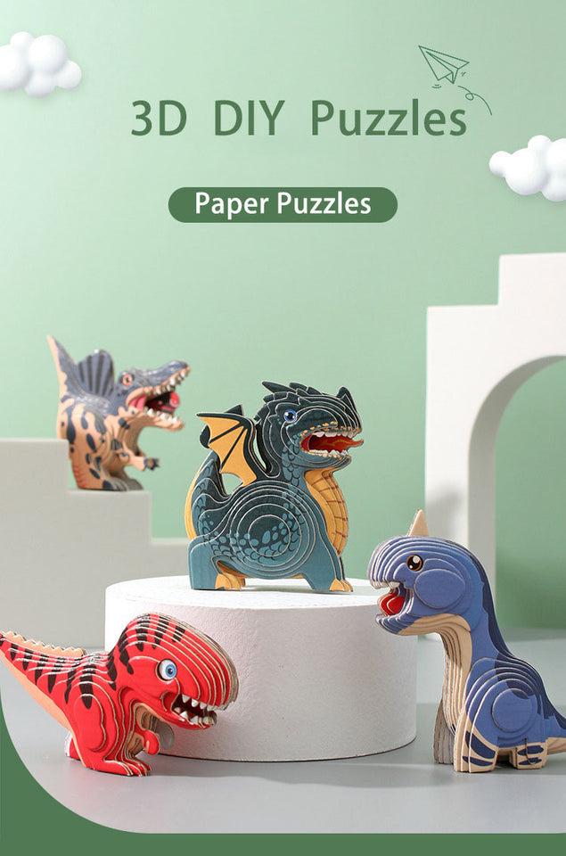 Animal 3D Paper Puzzle For Kids Educational Montessori Toys Funny DIY Manual Assembly Three-dimensional Model Toy For Boy Girl