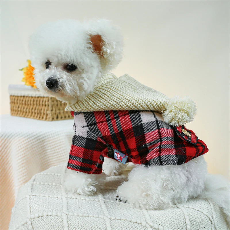 Extra Thick Denim Pet Dog Clothes Breathable French Bulldog Fleece Down Jacket Medium Puppy Clothing Winter York Cat Sweatshirt