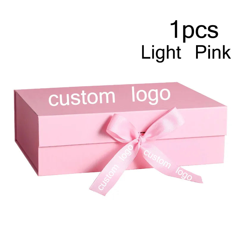Cardboard Package Box Pink Black Carton Large Gift Box Personalized Logo Corrugated Box For Packaging Party Box With Ribbon