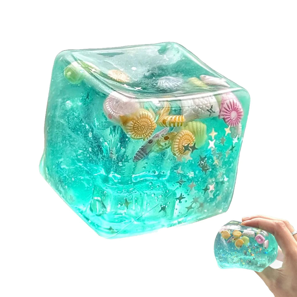 1 Cube Slow Rebound Squishy Toy, Cube Stress Relief Ball, Soft Slow Rebound Sensory Toy, Cube Shell-Shaped Squishy Toy, Elastic Fingertip Toy, Squeeze Ball Hand Toy