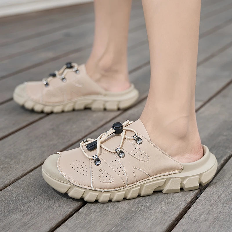 Summer Men's Sandals Beach Shoes Handmade Breathable Design Sandals Casual Beach Shoes Lightweight Soft Bottom Outdoor Sandals