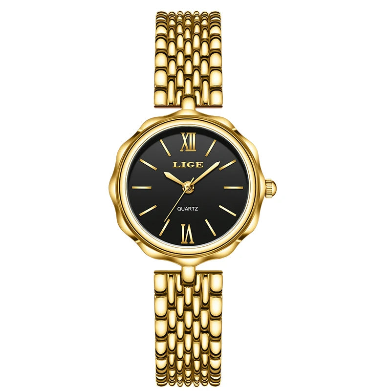 LIGE Elegant Creative Steel Quartz Women Watch Fashion Waterproof Watches For Women Original Brand Luxury Women's Bracelet Watch